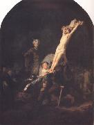 REMBRANDT Harmenszoon van Rijn The Raising of the Cross (mk33) painting